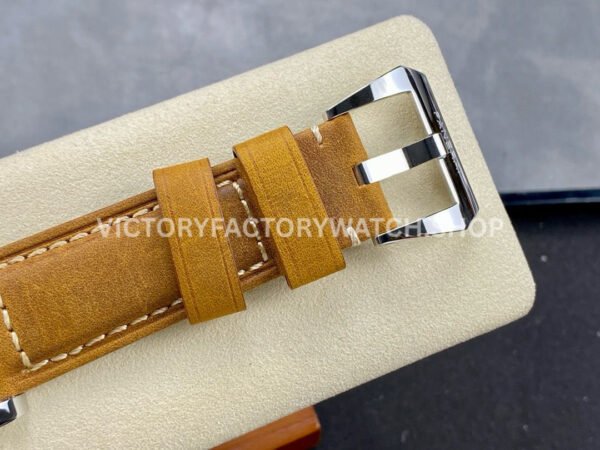 HW Factory Panerai Luminor Base PAM 00390 44mm Steel Leather Strap Arabic Numerals Brown Dial (2) HW Factory Panerai Luminor Base PAM00390 44mm Steel Leather Strap Arabic Numerals Brown Dial