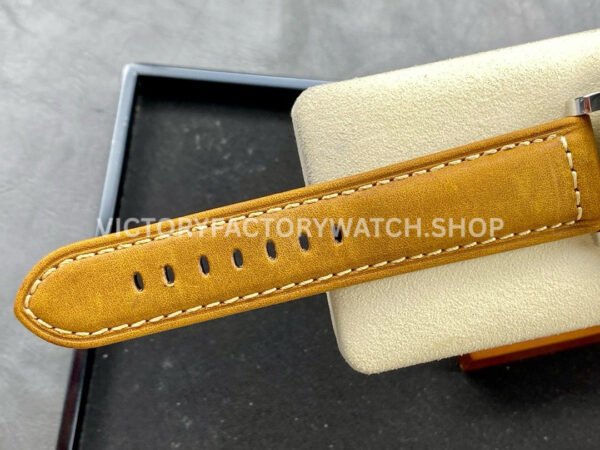 HW Factory Panerai Luminor Base PAM 00390 44mm Steel Leather Strap Arabic Numerals Brown Dial (6) HW Factory Panerai Luminor Base PAM00390 44mm Steel Leather Strap Arabic Numerals Brown Dial