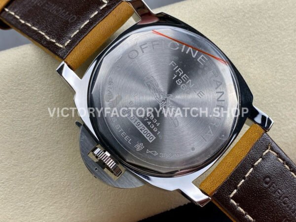 HW Factory Panerai Luminor Base PAM 00390 44mm Steel Leather Strap Arabic Numerals Brown Dial (7) HW Factory Panerai Luminor Base PAM00390 44mm Steel Leather Strap Arabic Numerals Brown Dial