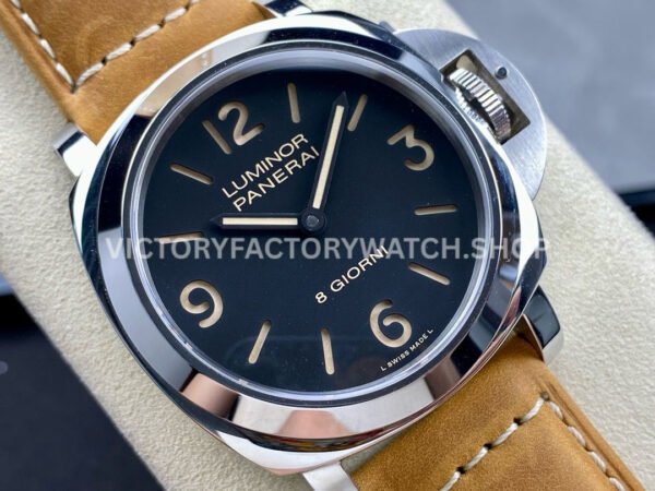 HW Factory Panerai Luminor Base PAM00914 44mm Steel Leather Strap Arabic Numerals Black Dial