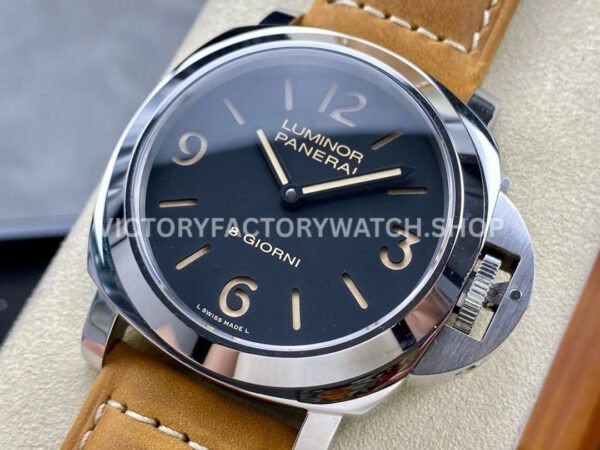 HW Factory Panerai Luminor Base PAM00914 44mm Steel Leather Strap Arabic Numerals Black Dial