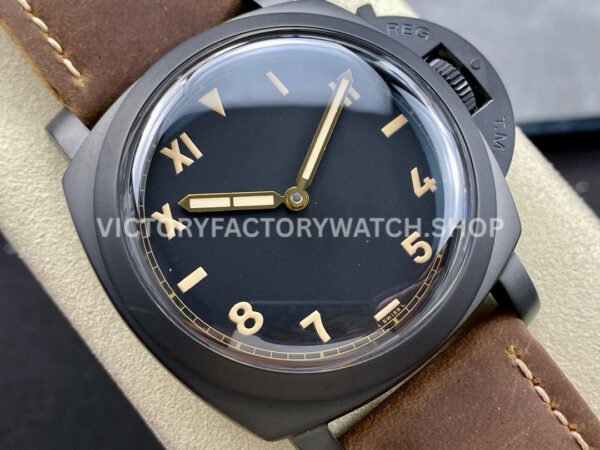 HW Factory Panerai Luminor California PAM00629 47mm Titanium Leather Strap Arabic Numerals Black Dial