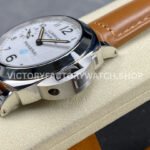 HW Factory Panerai Luminor Marina Logo Pam00778 44mm Steel Leather Strap Arabic Numerals White Dial