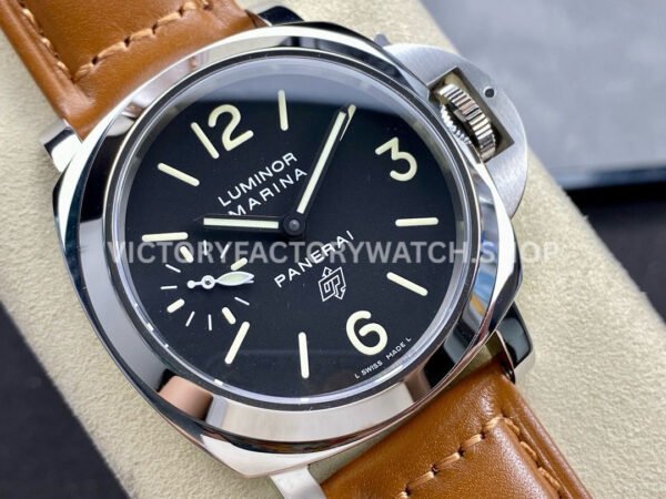 HW Factory Panerai Luminor Marina PAM00005 44mm Steel Leather Strap Arabic Numerals Black Dial