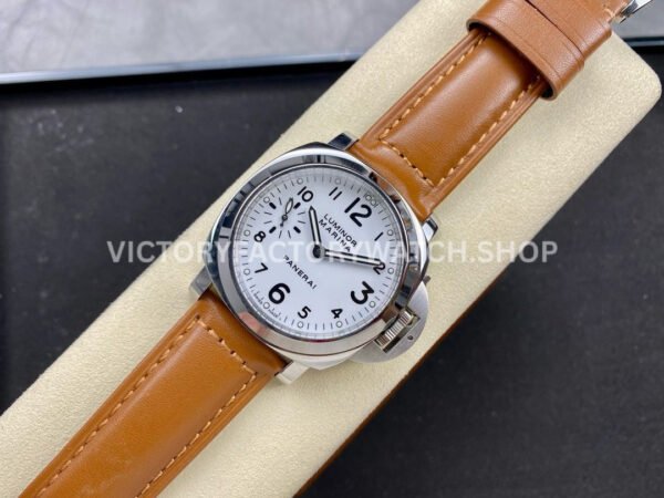HW Factory Panerai Luminor Marina PAM00113 44mm Steel Leather Strap Arabic Numerals White Dial