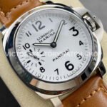 HW Factory Panerai Luminor Marina PAM00113 44mm Steel Leather Strap Arabic Numerals White Dial