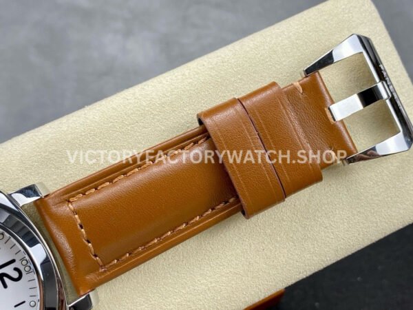 HW Factory Panerai Luminor Marina PAM00113 44mm Steel Leather Strap Arabic Numerals White Dial