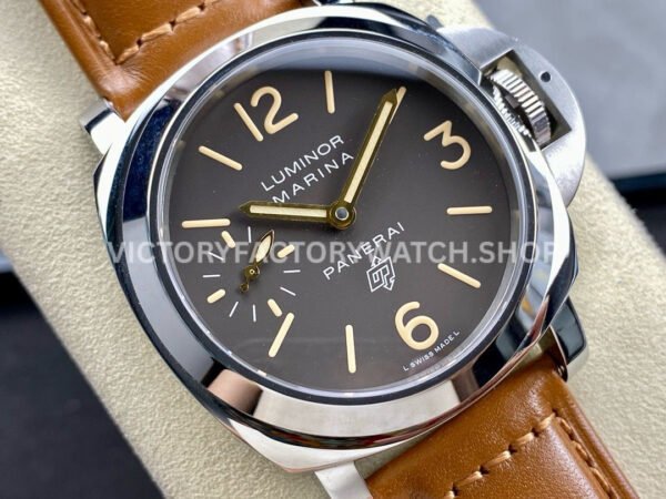 HW Factory Panerai Luminor Marina PAM 00632 44mm Steel Leather Strap Arabic Numerals Brown Dial (1) HW Factory Panerai Luminor Marina PAM00632 44mm Steel Leather Strap Arabic Numerals Brown Dial