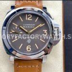 HW Factory Panerai Luminor Marina PAM 00632 44mm Steel Leather Strap Arabic Numerals Brown Dial (4) HW PAM00632 Panerai Luminor Marina brown dial 44mm