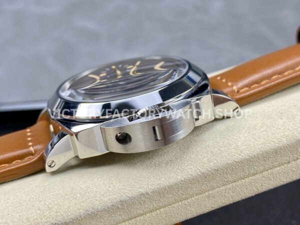 HW Factory Panerai Luminor Marina PAM 00632 44mm Steel Leather Strap Arabic Numerals Brown Dial (5) HW Factory Panerai Luminor Marina PAM00632 44mm Steel Leather Strap Arabic Numerals Brown Dial