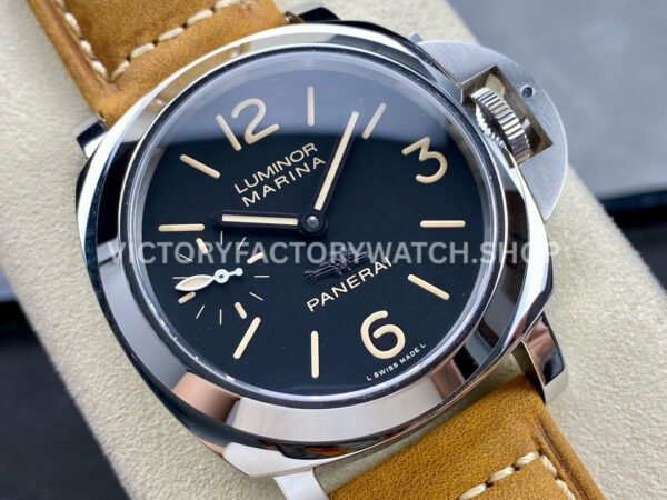 HW Factory Panerai Luminor Marina PAM00416 44mm Steel Leather Strap Black Dial