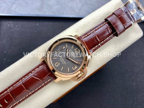 HW Factory Panerai Luminor Marina PAM00511 44mm Rose Gold Leather Strap Arabic Numerals Grey Dial (4) HW Factory Panerai Luminor Marina PAM00511 44mm Rose Gold Leather Strap Arabic Numerals Grey Dial