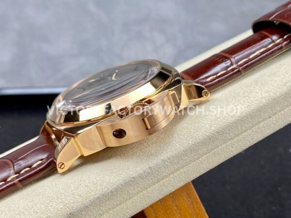 HW Factory Panerai Luminor Marina PAM00511 44mm Rose Gold Leather Strap Arabic Numerals Grey Dial (5) HW Factory Panerai Luminor Marina PAM00511 44mm Rose Gold Leather Strap Arabic Numerals Grey Dial