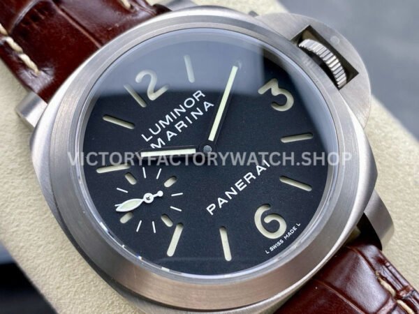 HW Factory Panerai Luminor Marina PAM01390 44mm Steel Leather Strap Arabic Numerals Black Dial