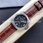 HW Factory Panerai Luminor Marina PAM01390 44mm Steel Leather Strap Arabic Numerals Black Dial