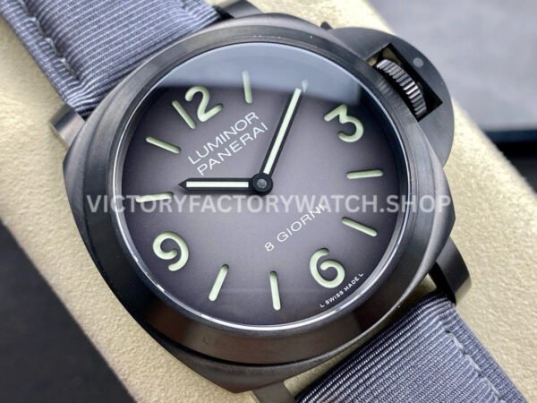HW Factory Panerai Luminor Marina Pam02121 44mm Titanium Textile Strap Arabic Numerals Grey Dial