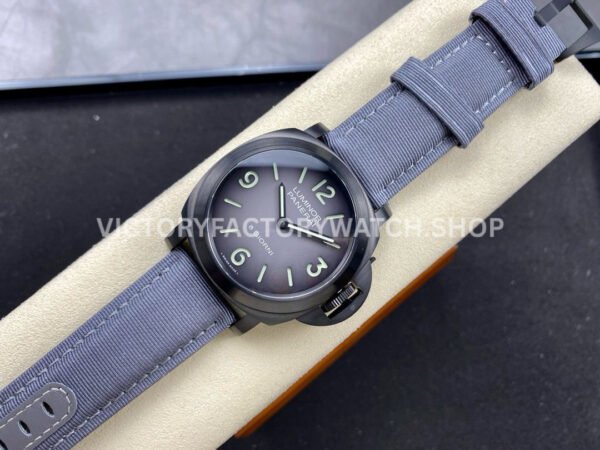 HW Factory Panerai Luminor Marina Pam02121 44mm Titanium Textile Strap Arabic Numerals Grey Dial