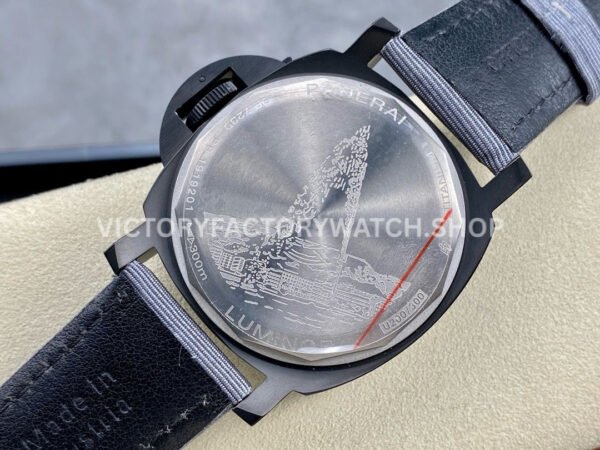 HW Factory Panerai Luminor Marina Pam02121 44mm Titanium Textile Strap Arabic Numerals Grey Dial