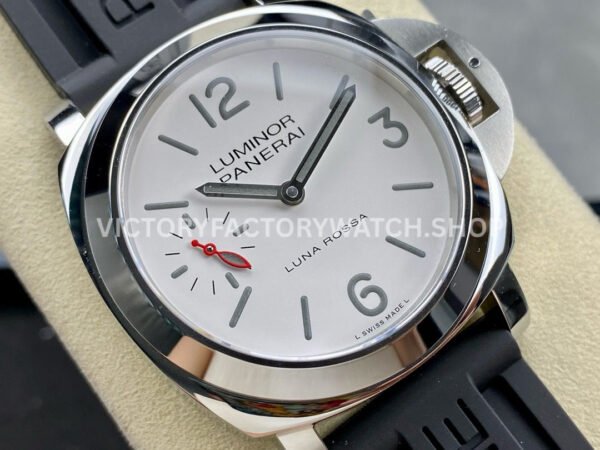 HW Factory Panerai Luminor Marina Pam1342 44mm Steel Rubber Strap White Dial (2) HW Factory Panerai Luminor Marina Pam1342 44mm Steel Rubber Strap White Dial