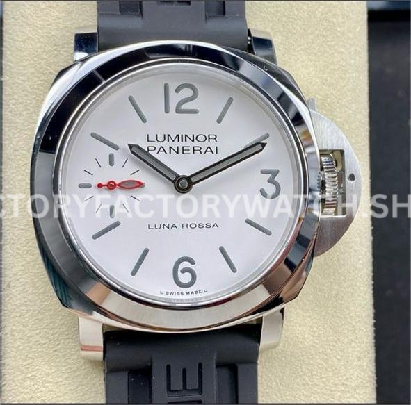 HW Factory Panerai Luminor Marina Pam1342 44mm Steel Rubber Strap White Dial (5) HW PAM1342 Panerai Marina white dial rubber strap