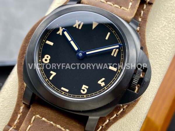 HW Factory Panerai Luminor PAM00779 44mm Titanium Leather Strap Arabic Numerals Black Dial