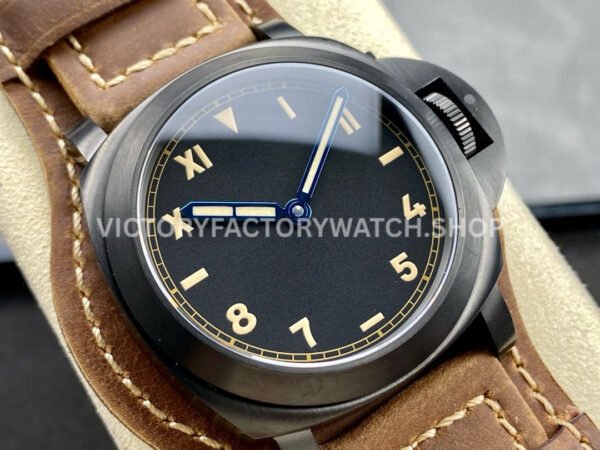 HW Factory Panerai Luminor PAM00779 44mm Titanium Leather Strap Arabic Numerals Black Dial