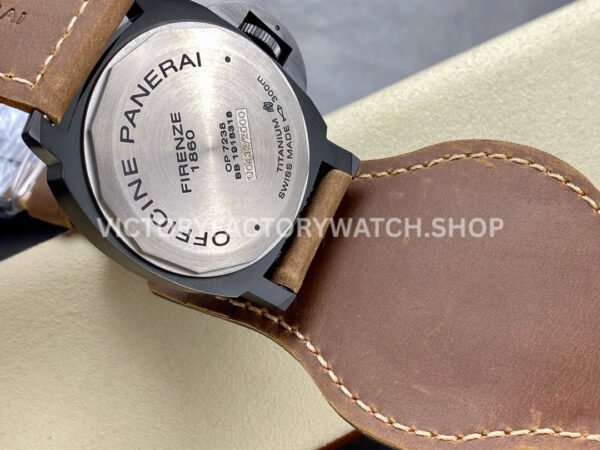 HW Factory Panerai Luminor PAM00779 44mm Titanium Leather Strap Arabic Numerals Black Dial