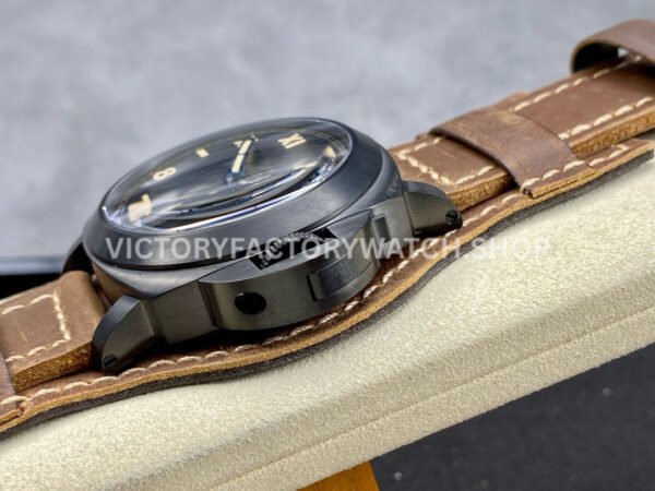 HW Factory Panerai Luminor PAM00779 44mm Titanium Leather Strap Arabic Numerals Black Dial