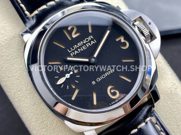 HW Factory Panerai Luminor PAM 00915 44mm Steel Leather Strap Arabic Numerals Black Dial (2) HW Factory Panerai Luminor PAM00915 44mm Steel Leather Strap Arabic Numerals Black Dial