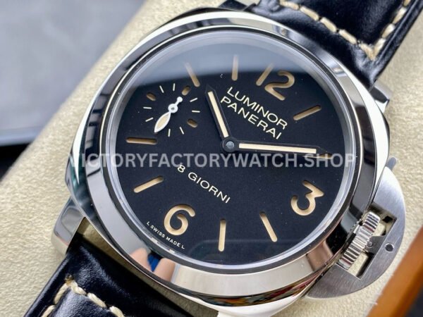 HW Factory Panerai Luminor PAM 00915 44mm Steel Leather Strap Arabic Numerals Black Dial (6) HW Factory Panerai Luminor PAM00915 44mm Steel Leather Strap Arabic Numerals Black Dial