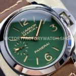 HW Factory Panerai Luminor PAM 911 44mm Steel Leather Strap Arabic Numerals Green Dial (3) HW Factory Panerai Luminor PAM911 44mm Steel Leather Strap Arabic Numerals Green Dial