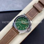 HW Factory Panerai Luminor PAM 911 44mm Steel Leather Strap Arabic Numerals Green Dial (5) HW Factory Panerai Luminor PAM911 44mm Steel Leather Strap Arabic Numerals Green Dial