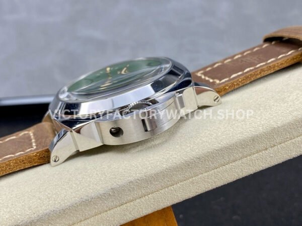 HW Factory Panerai Luminor PAM 911 44mm Steel Leather Strap Arabic Numerals Green Dial (6) HW Factory Panerai Luminor PAM911 44mm Steel Leather Strap Arabic Numerals Green Dial