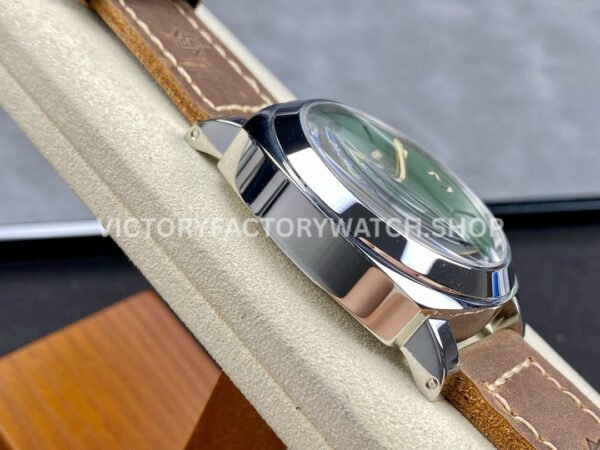 HW Factory Panerai Luminor PAM 911 44mm Steel Leather Strap Arabic Numerals Green Dial (8) HW Factory Panerai Luminor PAM911 44mm Steel Leather Strap Arabic Numerals Green Dial
