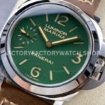 HW Factory Panerai Luminor PAM 911 44mm Steel Leather Strap Arabic Numerals Green Dial (9) HW Factory Panerai Luminor PAM911 44mm Steel Leather Strap Arabic Numerals Green Dial