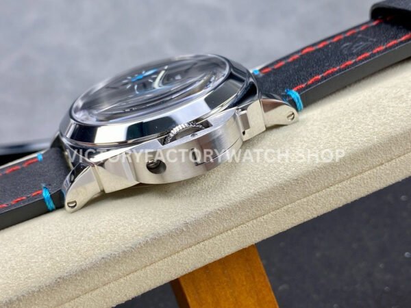 HW Factory Panerai Luminor PAM00724 44mm Steel Leather Strap Arabic Numerals Black Dial