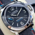 HW Factory Panerai Luminor PAM00724 44mm Steel Leather Strap Arabic Numerals Black Dial