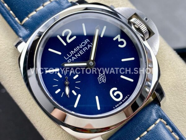 HW Factory Panerai Luminor PAM1085 44mm Steel Leather Strap Arabic Numerals Blue Dial