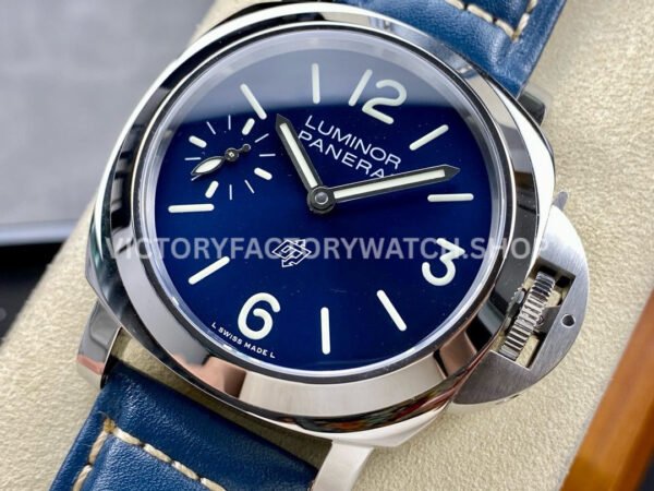 HW Factory Panerai Luminor PAM1085 44mm Steel Leather Strap Arabic Numerals Blue Dial