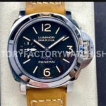 HW Factory Panerai Luminor Pam00417 44mm Steel Leather Strap Arabic Numerals Black Dial (3) HW PAM00417 Panerai Luminor black dial watch