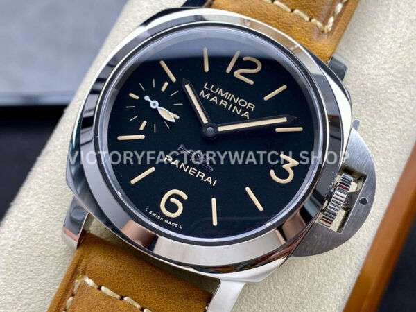 HW Factory Panerai Luminor Pam00417 44mm Steel Leather Strap Arabic Numerals Black Dial (5) HW Factory Panerai Luminor Pam00417 44mm Steel Leather Strap Arabic Numerals Black Dial