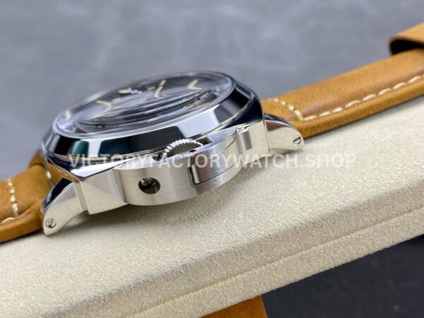 HW Factory Panerai Luminor Pam00417 44mm Steel Leather Strap Arabic Numerals Black Dial (9) HW Factory Panerai Luminor Pam00417 44mm Steel Leather Strap Arabic Numerals Black Dial