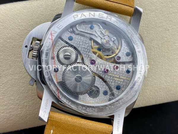 HW Factory Panerai Lumnior 1950 PAM00127 47mm Steel Leather Strap Arabic Numerals Black Dial