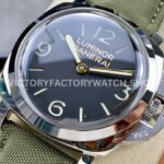 HW Factory Panerai Lumnior 1950 PAM606 47mm Steel Leather Strap Arabic Numerals Black Dial