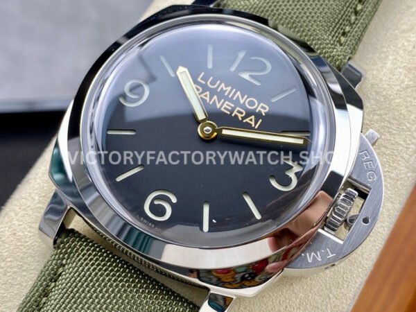 HW Factory Panerai Lumnior 1950 PAM606 47mm Steel Leather Strap Arabic Numerals Black Dial