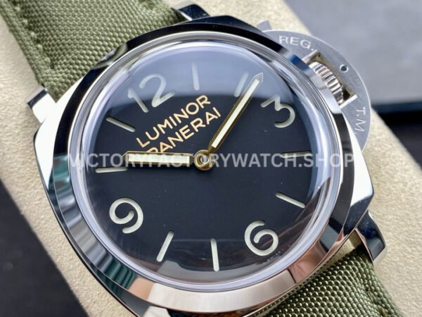 HW Factory Panerai Lumnior 1950 PAM606 47mm Steel Leather Strap Arabic Numerals Black Dial
