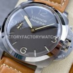 HW Factory Panerai Lumnior PAM1080 47mm Steel Leather Strap Arabic Numerals Black Dial