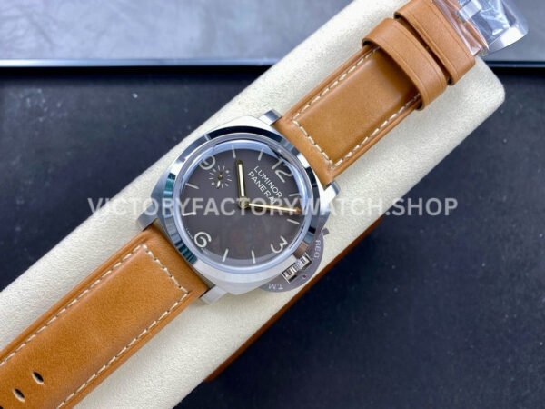 HW Factory Panerai Lumnior PAM1080 47mm Steel Leather Strap Arabic Numerals Black Dial