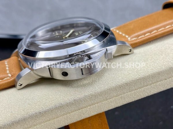 HW Factory Panerai Lumnior PAM1080 47mm Steel Leather Strap Arabic Numerals Black Dial