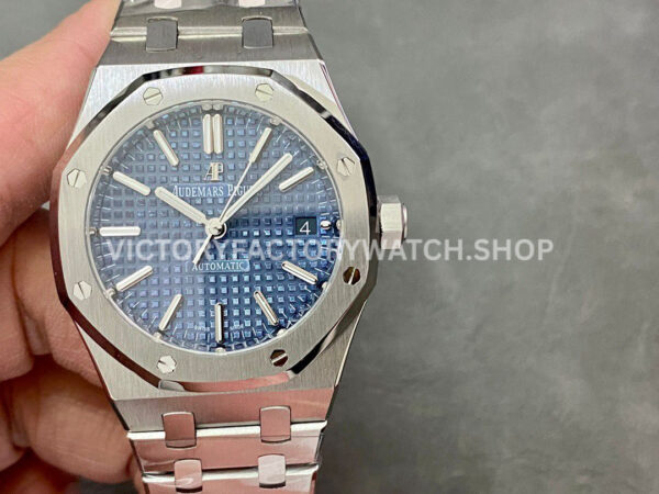 IPF Factory Audemars Piguet Royal Oak 15450ST.OO.1256ST.03 37mm Stainless Steel Blue Dial (3) AP 15450ST blue dial steel